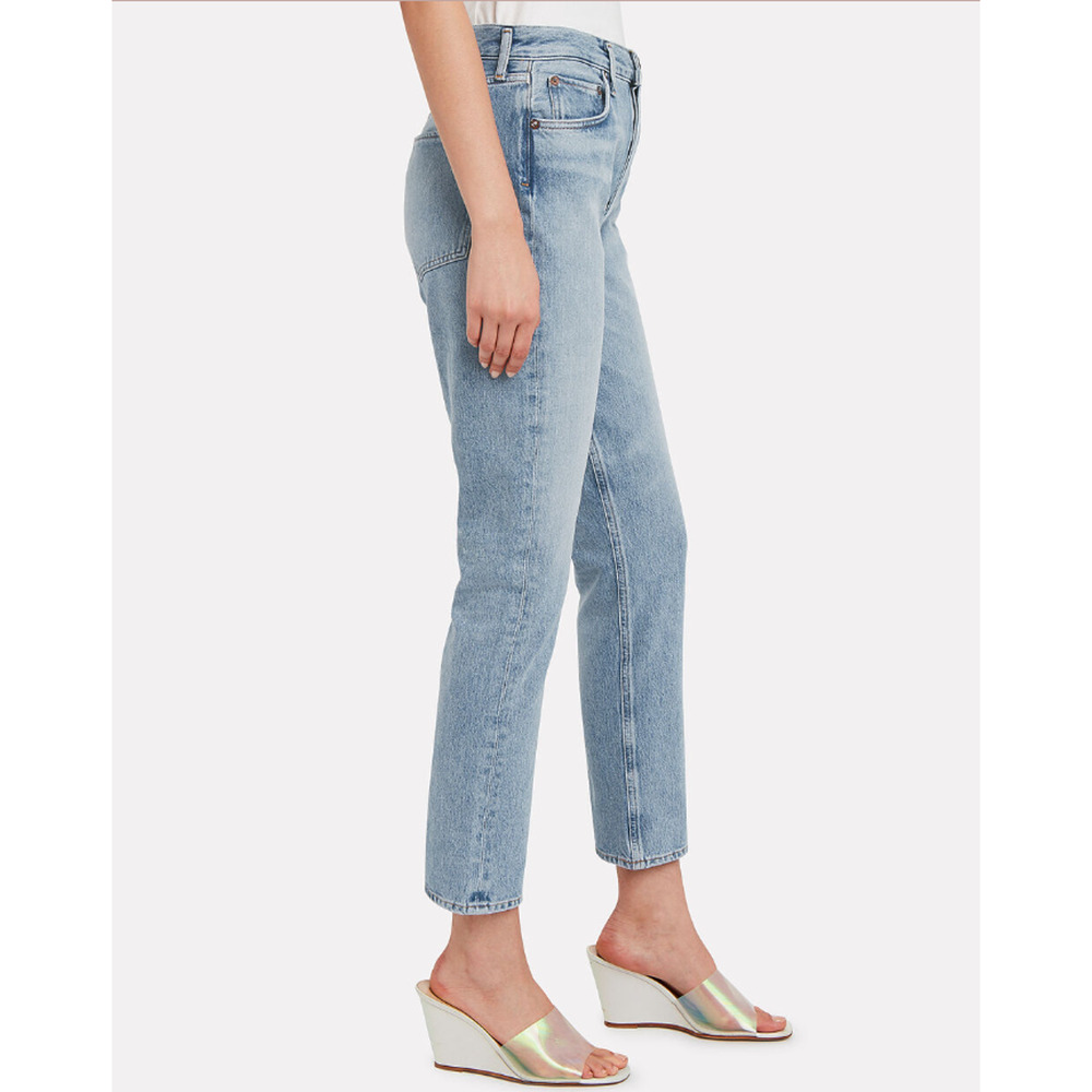 Agolde Remy High-Rise Straight Jeans Slim Button Fly Denim Blue Size 25 - Picture 2 of 8